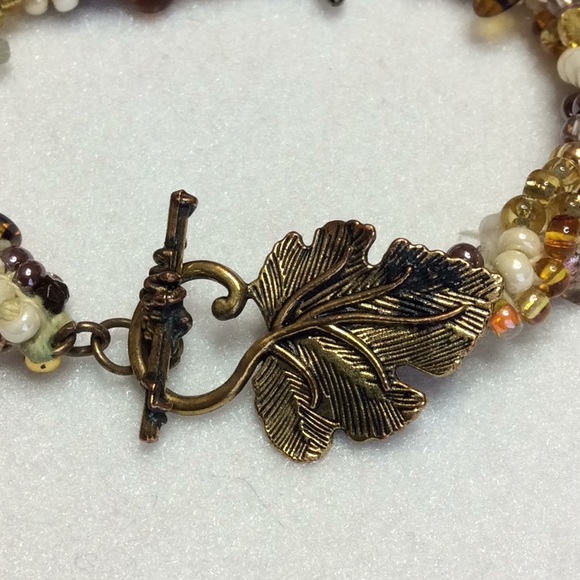 FINAL SALE PRICE Designer Hand Crocheted Earthtone Bracelet - Picture 2 of 4